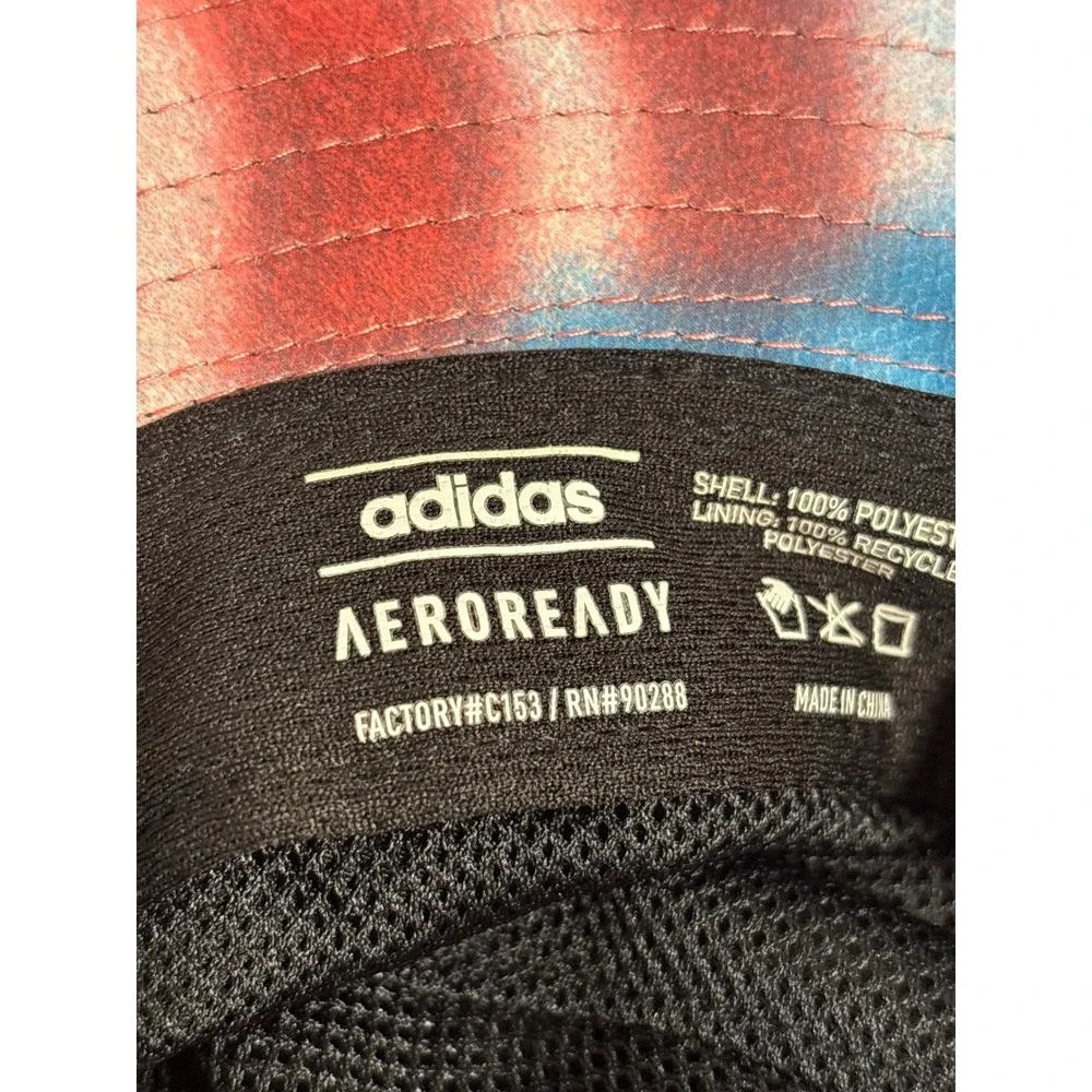 Adidas Aeroready‎ Boonie Bucket Hat Navy Blue Tie Dye Brim Adjustable Chin Strap